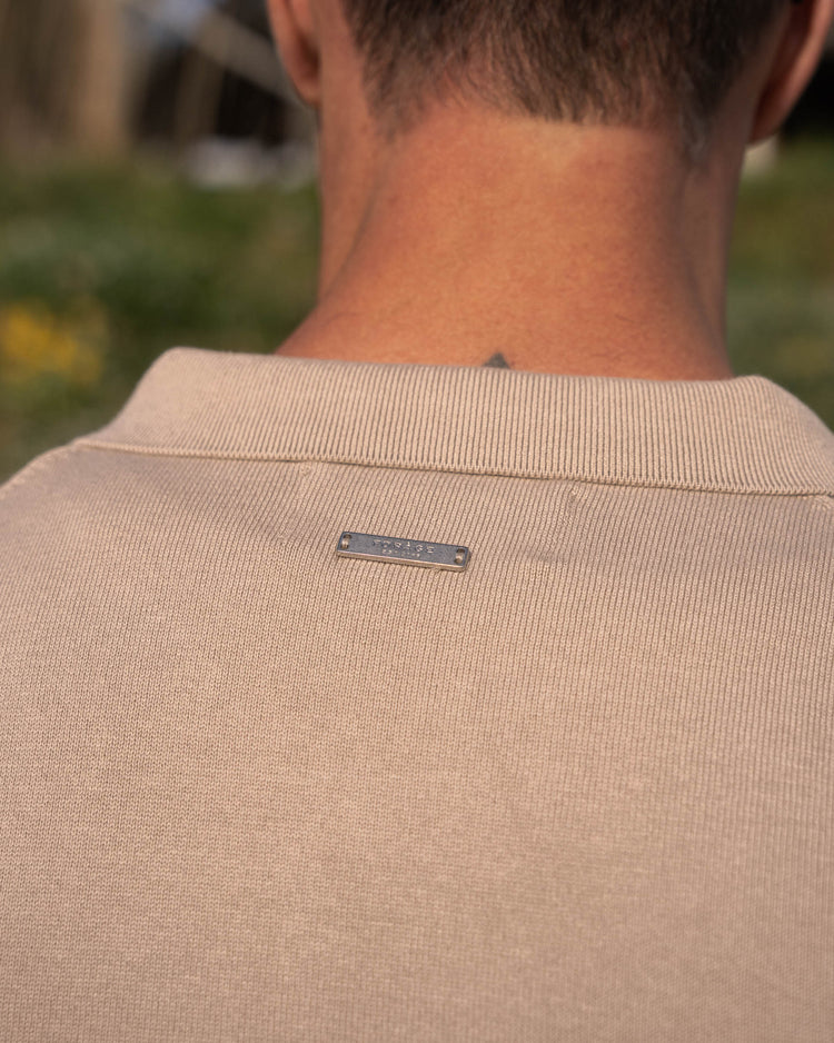 Flat Knit Short Sleeve Shirt (taupe)