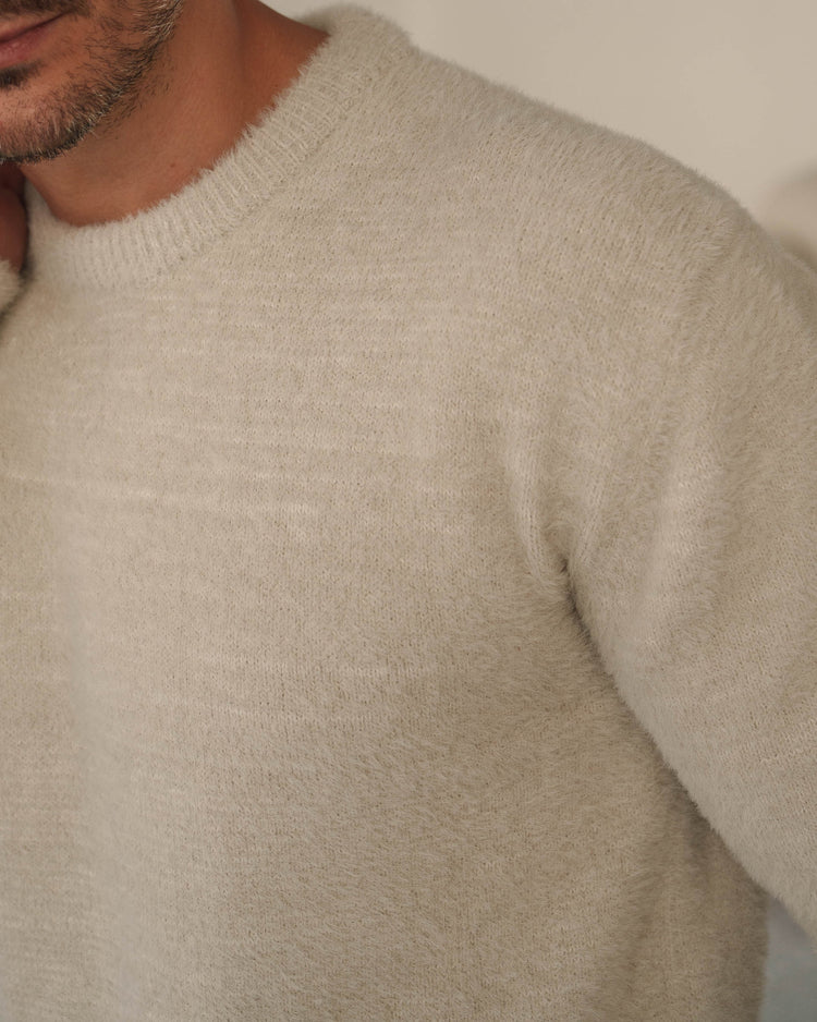 Brushed Knit Sweater (Greige)