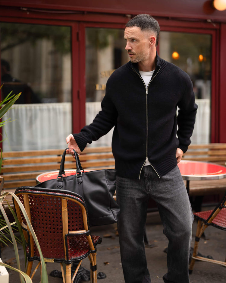 Lounge Wool Knit Jacket (Black)
