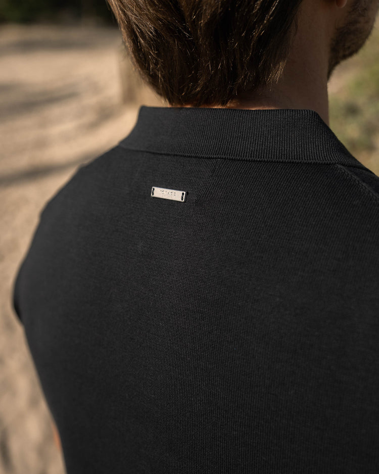 Flat Knit Short Sleeve Shirt (black)