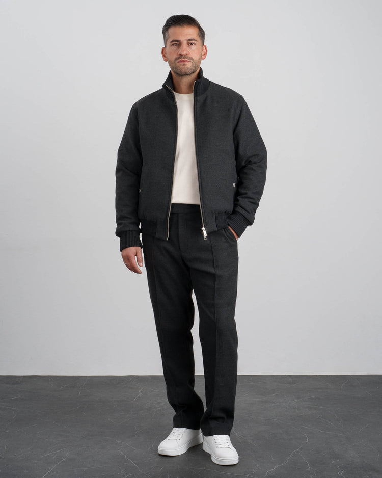 Twill Bomber Jacket (Antharcite)