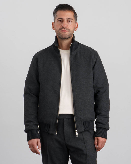 Twill Bomber Jacket (Antharcite)