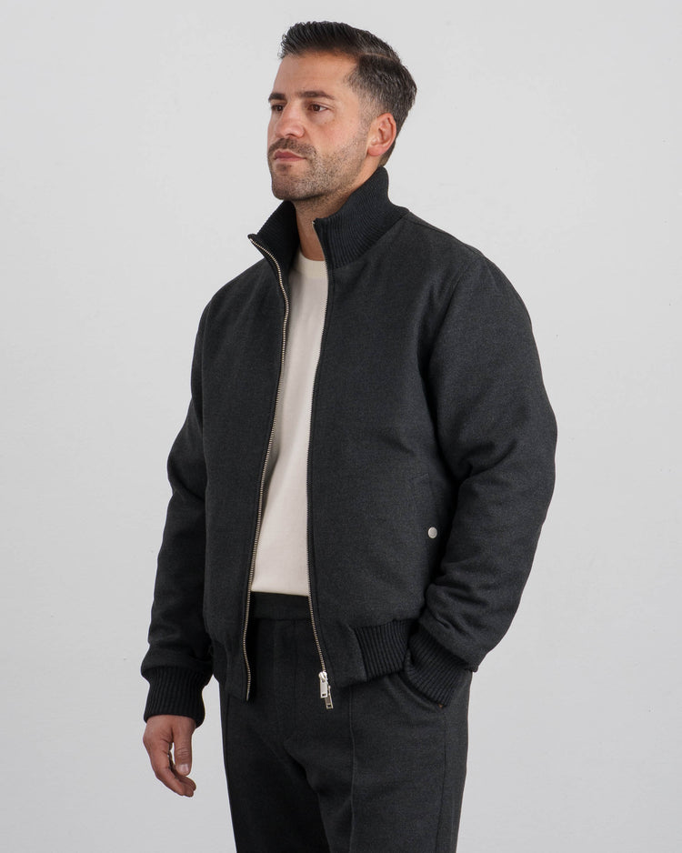 Twill Bomber Jacket (Antharcite)