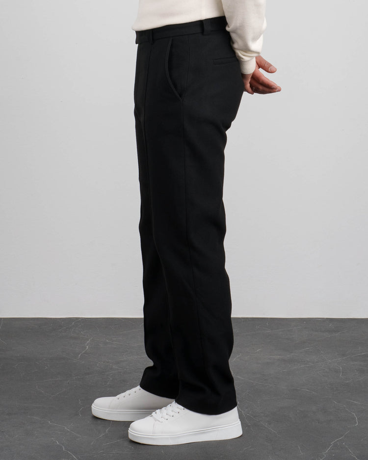 Twill Regular Fit Pants (Black)