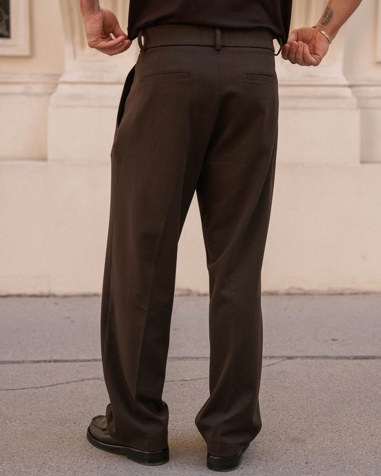 Suit Pants Loose Fit (Brown)