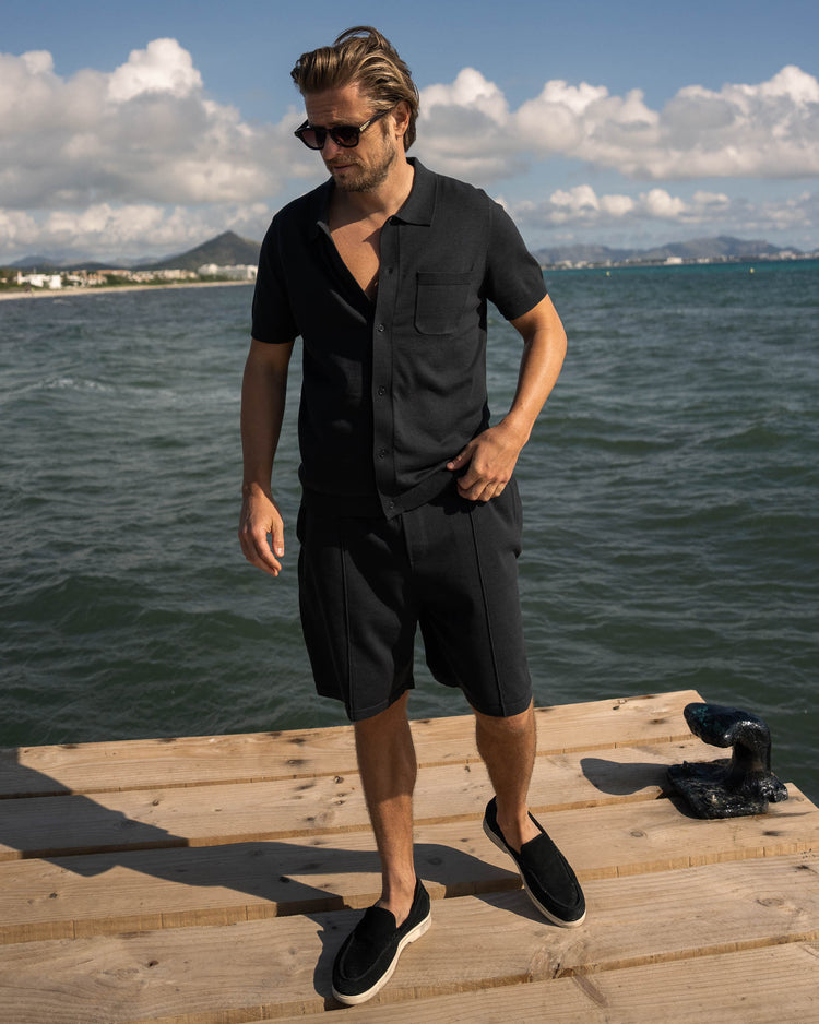 Flat Knit Shorts (black)