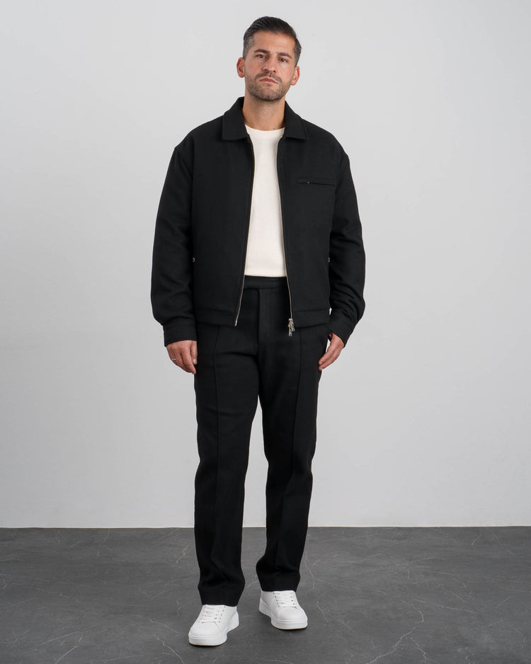 Twill Harrington Jacket (Black)