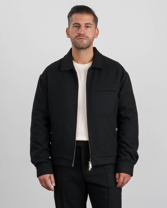 Twill Harrington Jacket (Black)