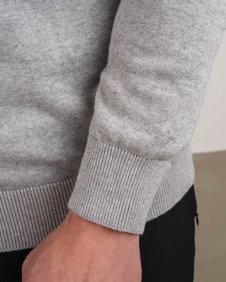 Light Knit Half-Zip (Grey Melange)