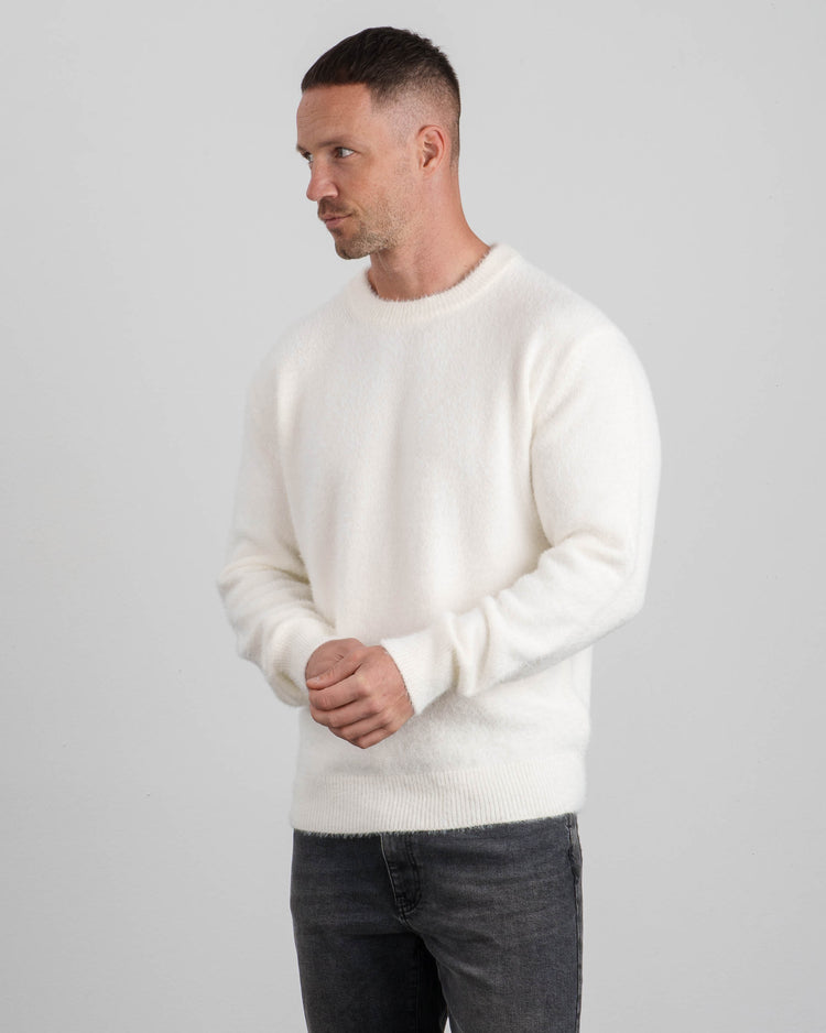 Brushed Knit Sweater (Off-white)