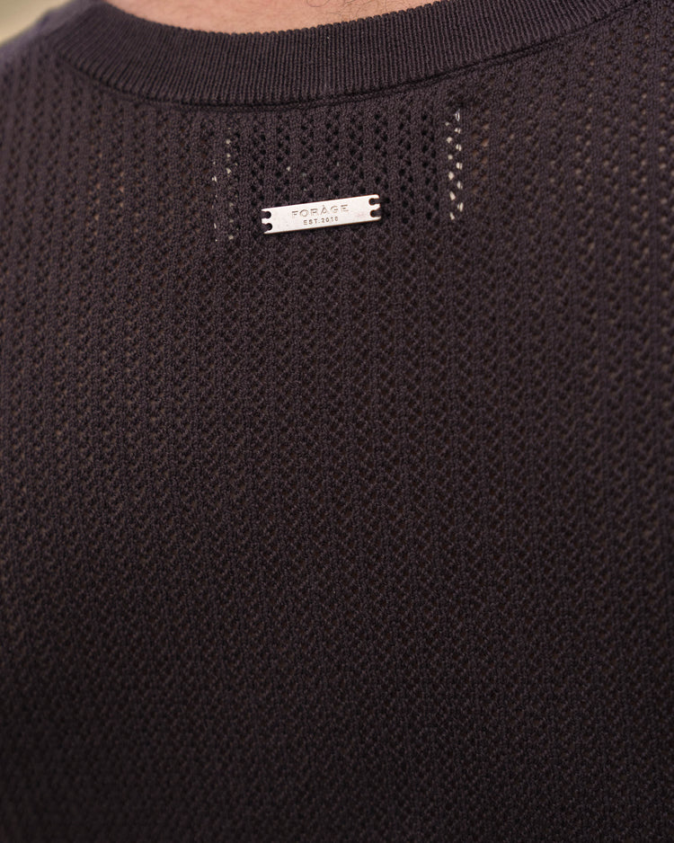 Mesh Knit Sleeveless Shirt (Brown)