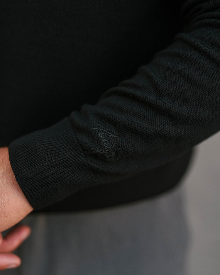 Merino Half-Zip (Black)