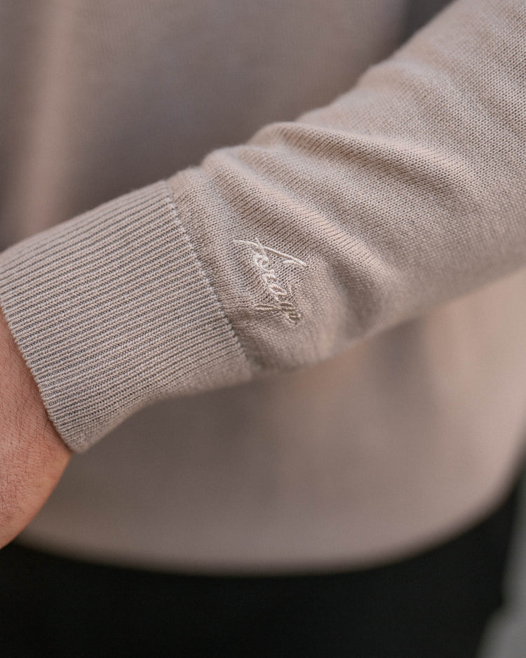 Merino Half-Zip (Taupe)