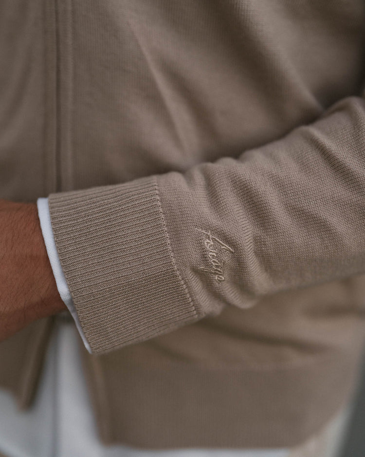 Merino Cardigan (Taupe)