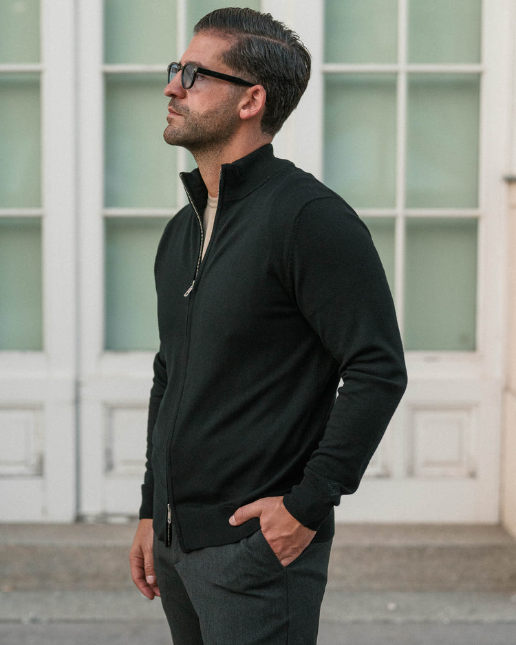 Merino Cardigan (Black)