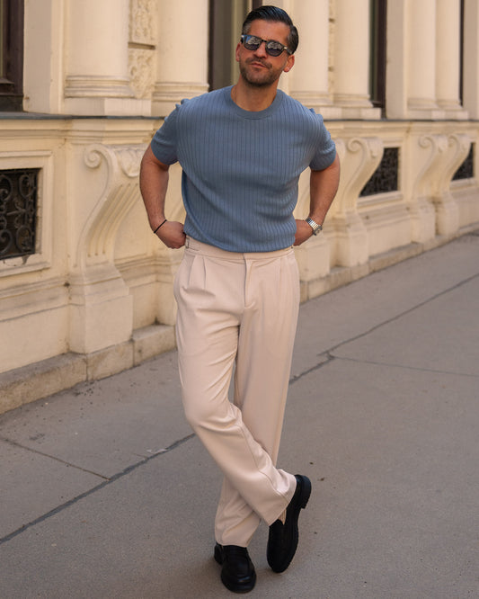 Buckle Suit Pants Regular Fit (Oatmeal)