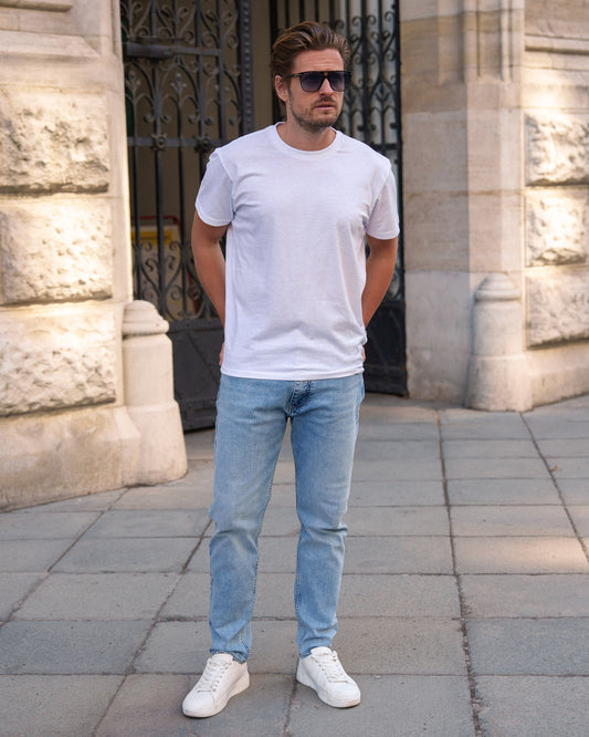 Essential Slim Tapered Fit Jeans (Light Blue)