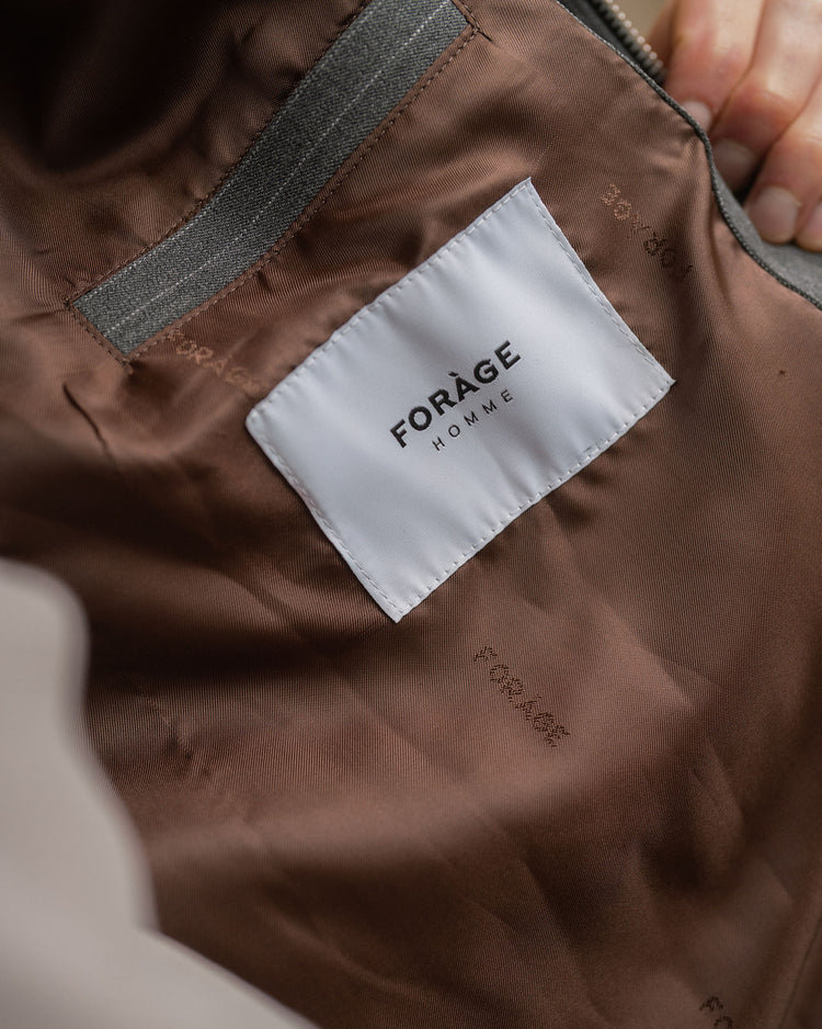 Harrington Jacket (Grey Pinstriped)