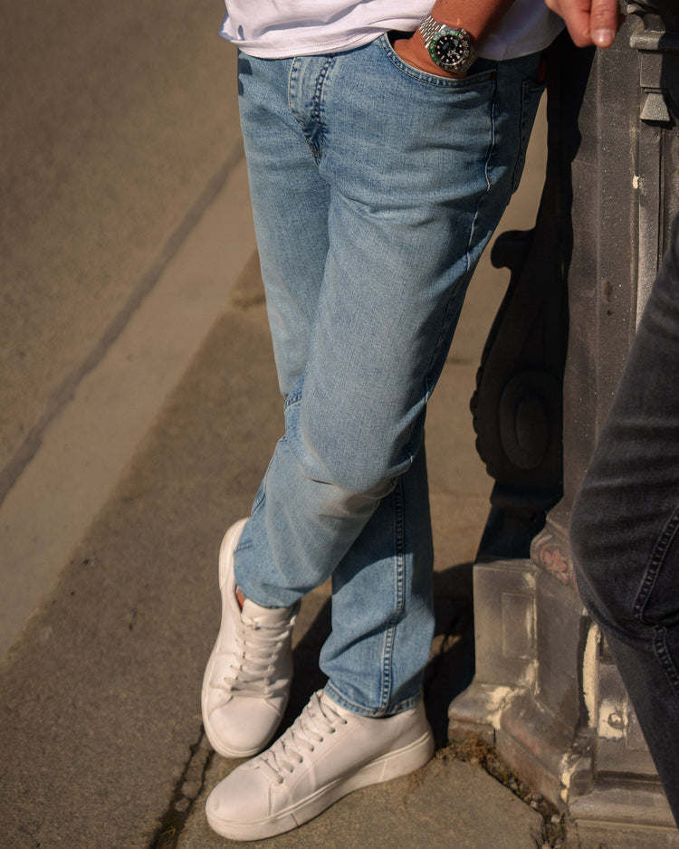 Essential Slim Tapered Fit Jeans (Light Blue)