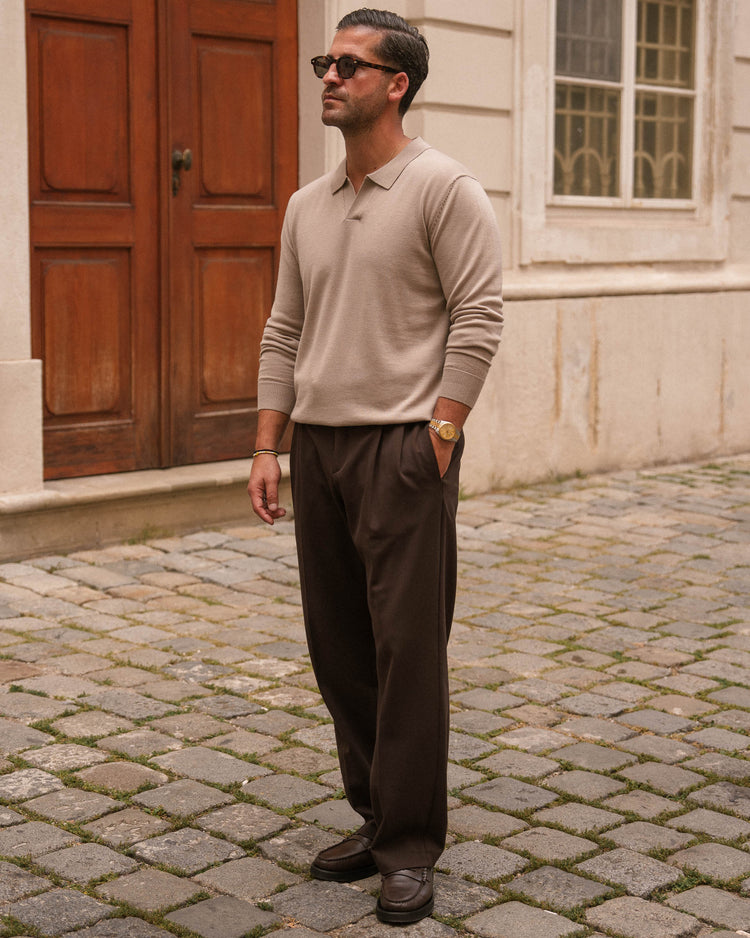 Merino Polo (Taupe)