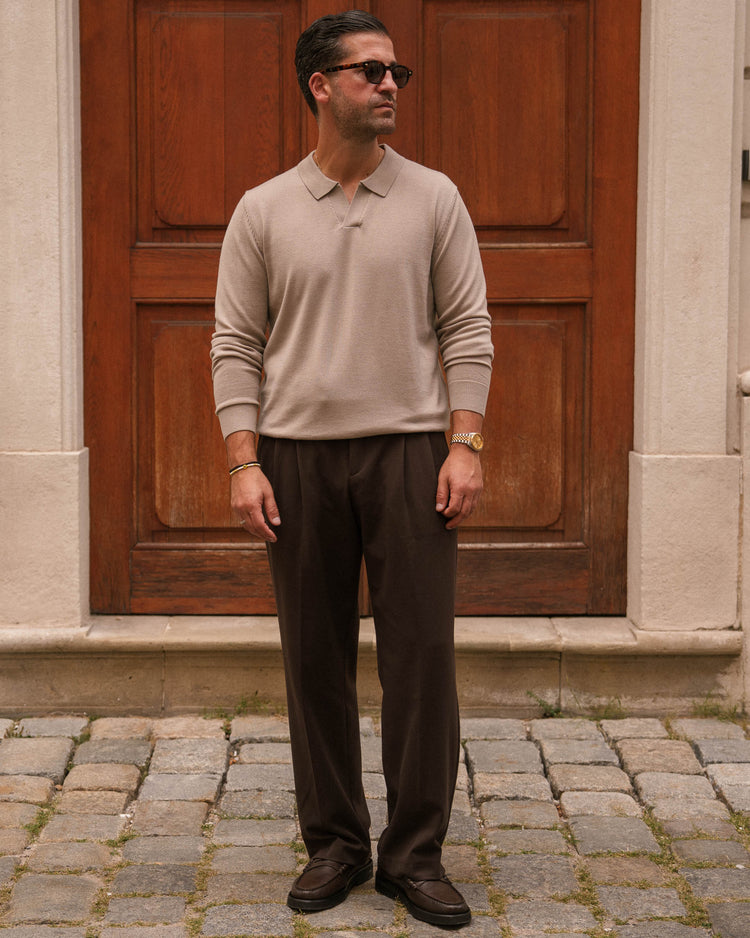 Suit Pants Loose Fit (Brown)