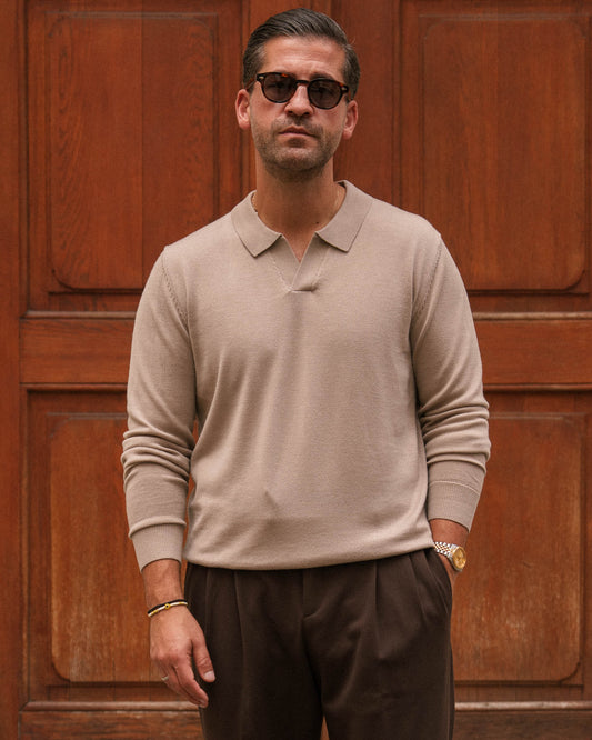 Merino Polo (Taupe)