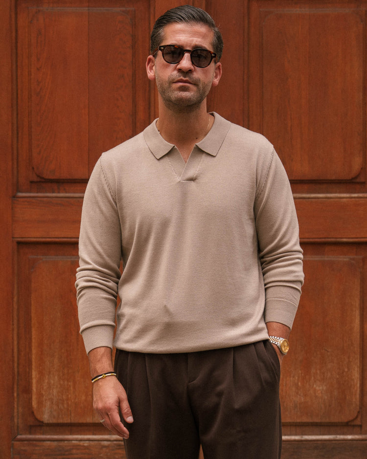 Merino Polo (Taupe)
