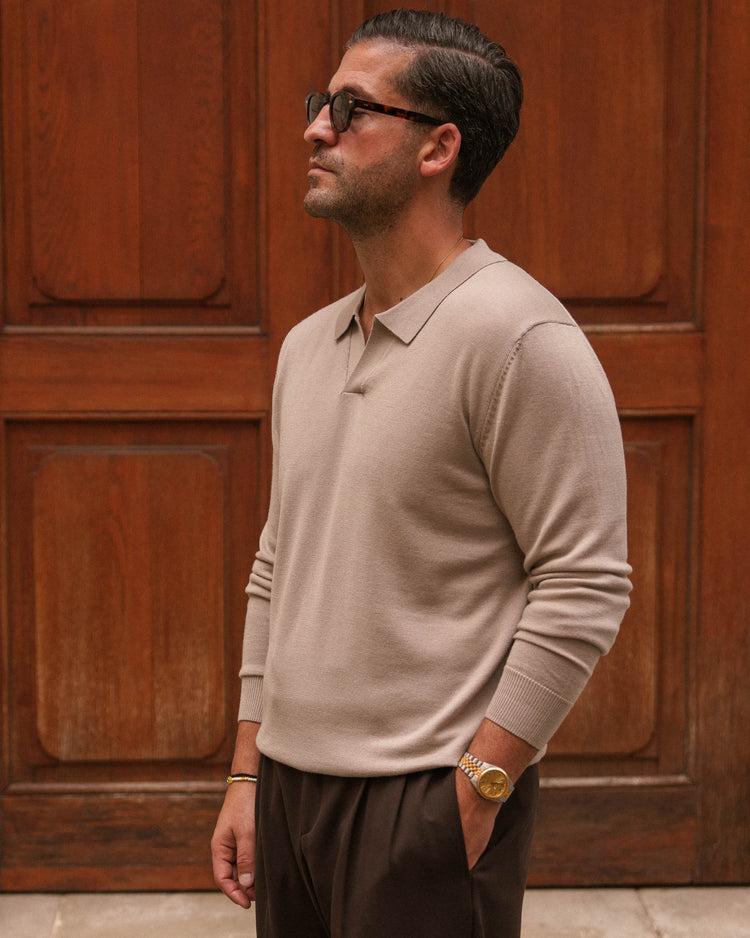 Merino Polo (Taupe)