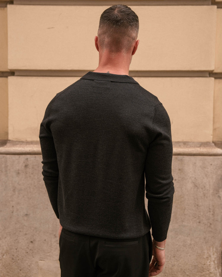 Merino Polo (Dark Grey)