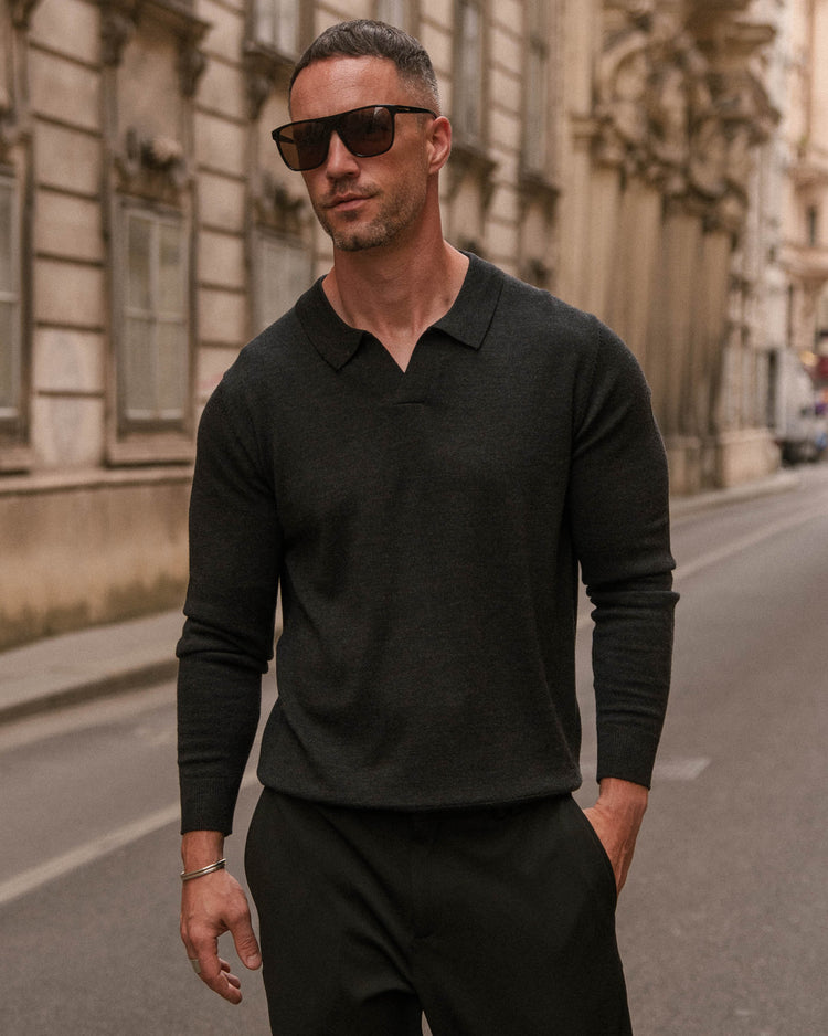 Merino Polo (Dark Grey)