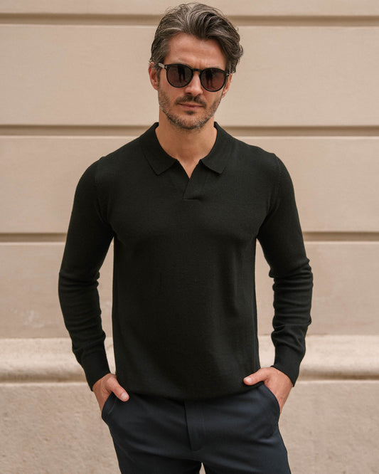 Merino Polo (Black)