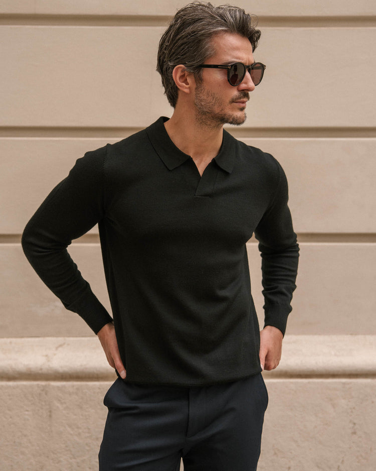 Merino Polo (Black)