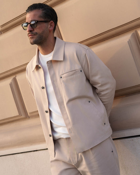 Denim Overshirt (Oatmeal)