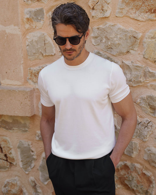 Knit T-Shirt (Off-White)