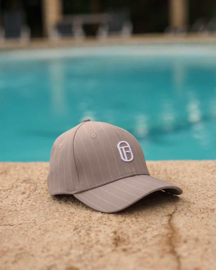 Emblem Cap (Grey Pinstriped)