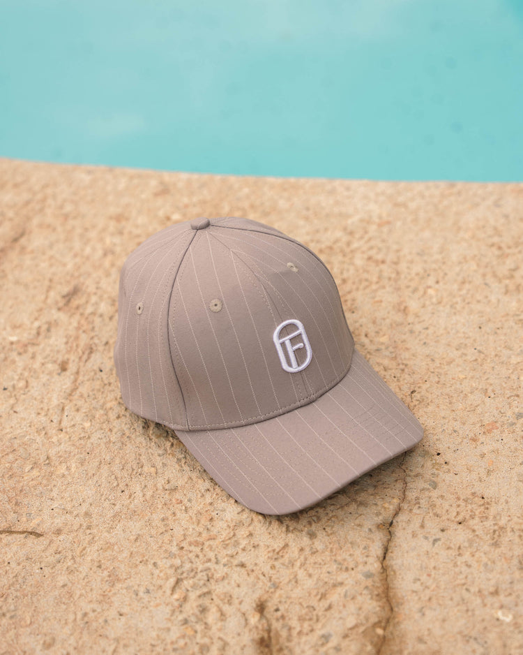 Emblem Cap (Grey Pinstriped)