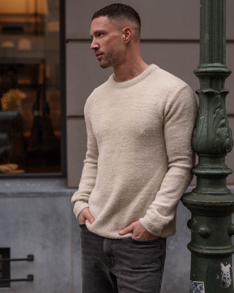 Brushed Knit Sweater (Greige)
