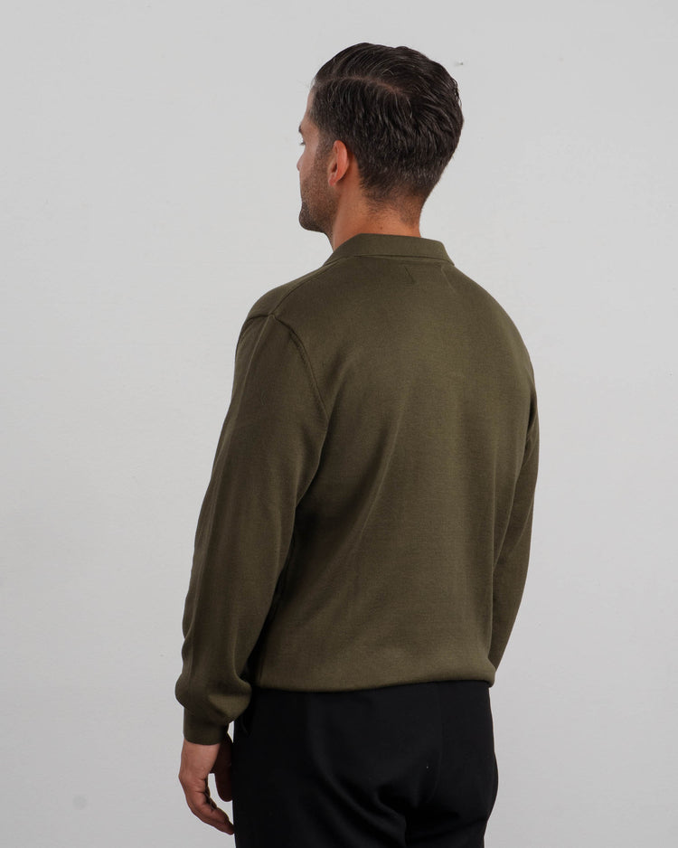 Knit Polo Longsleeve (olive)