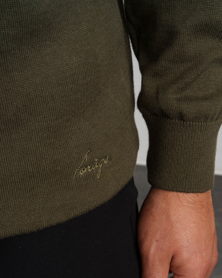 Knit Polo Longsleeve (olive)