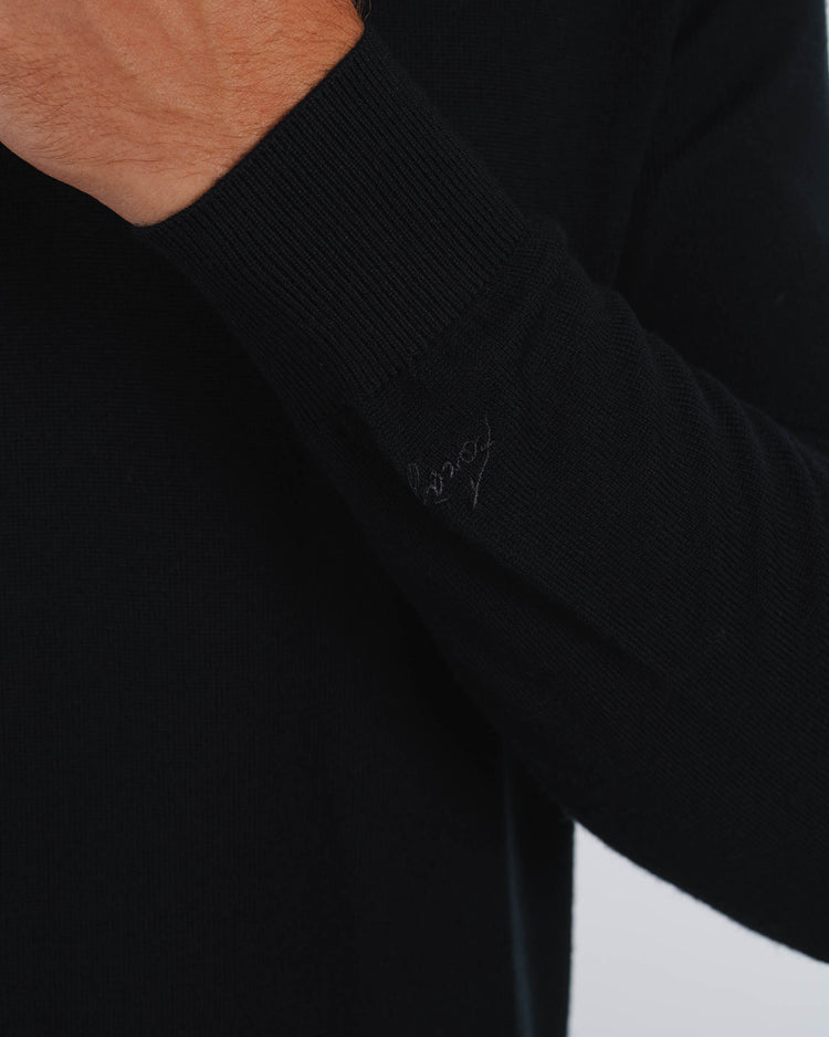 Merino Half-Zip (Black)