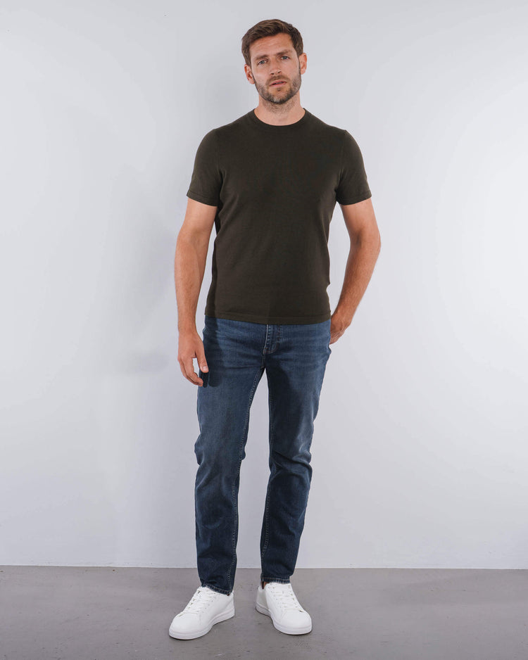 Blend Knit T-Shirt (Dark Olive)