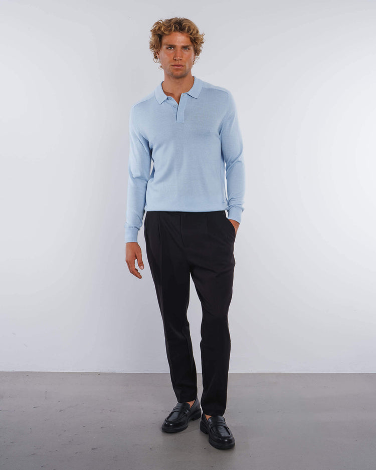 Buckle Suit Pants Tapered Fit (Black)