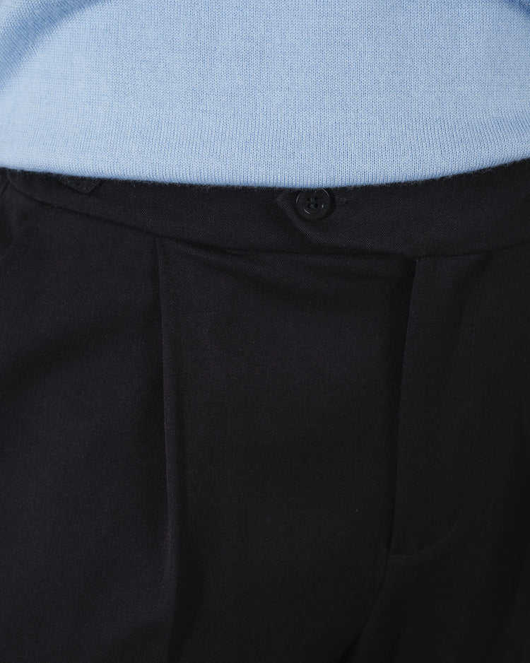 Buckle Suit Pants Tapered Fit (Black)