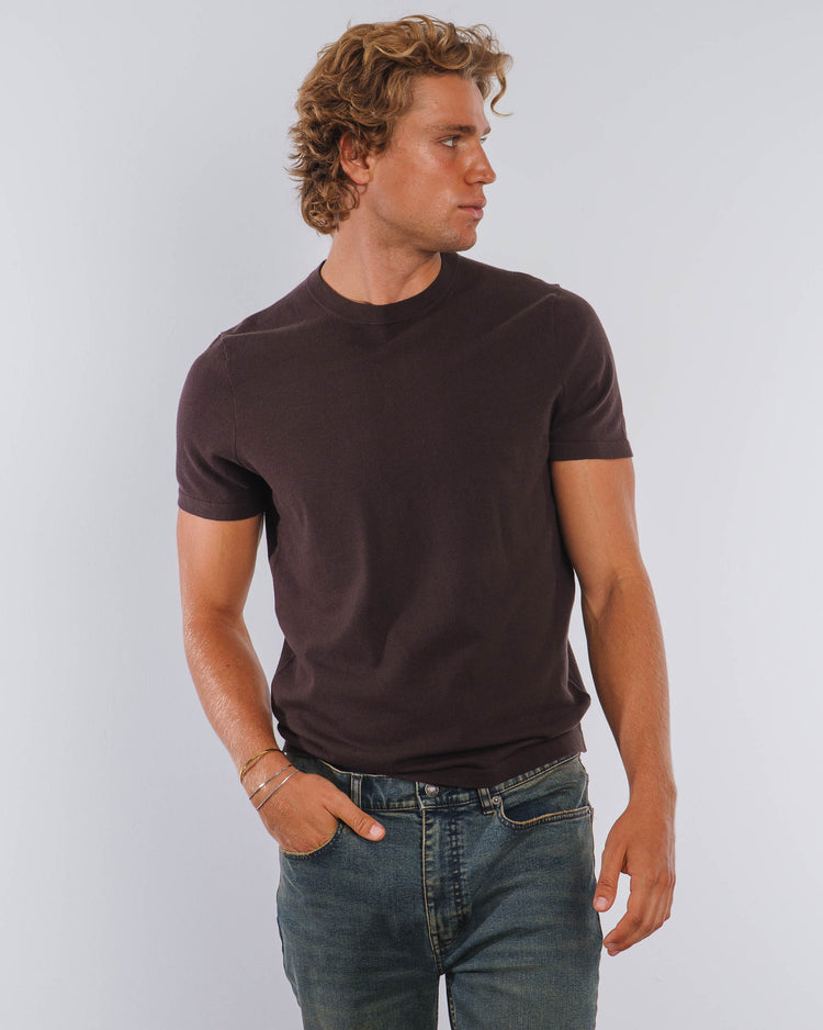 Blend Knit T-Shirt (Brown)