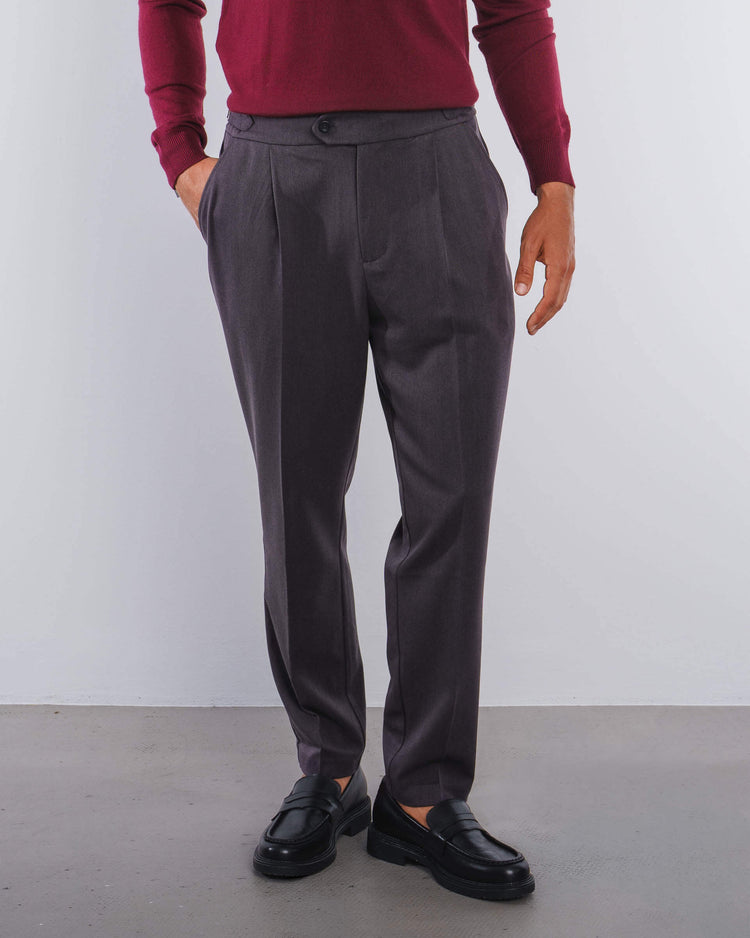Buckle Suit Pants Tapered Fit (Anthracite)