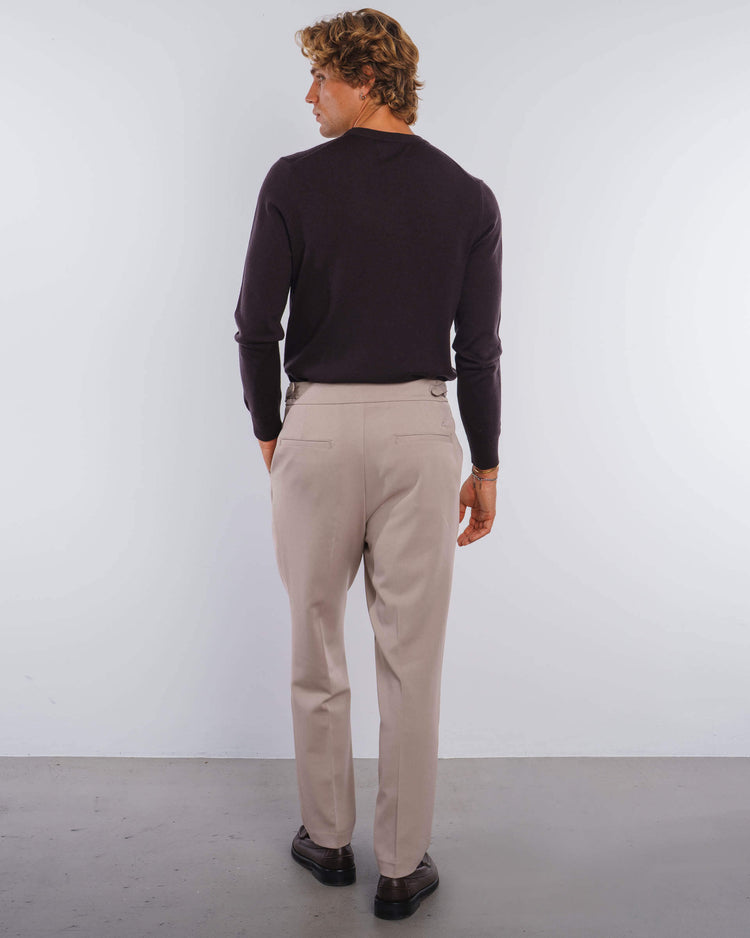 Buckle Suit Pants Tapered Fit (Oatmeal)