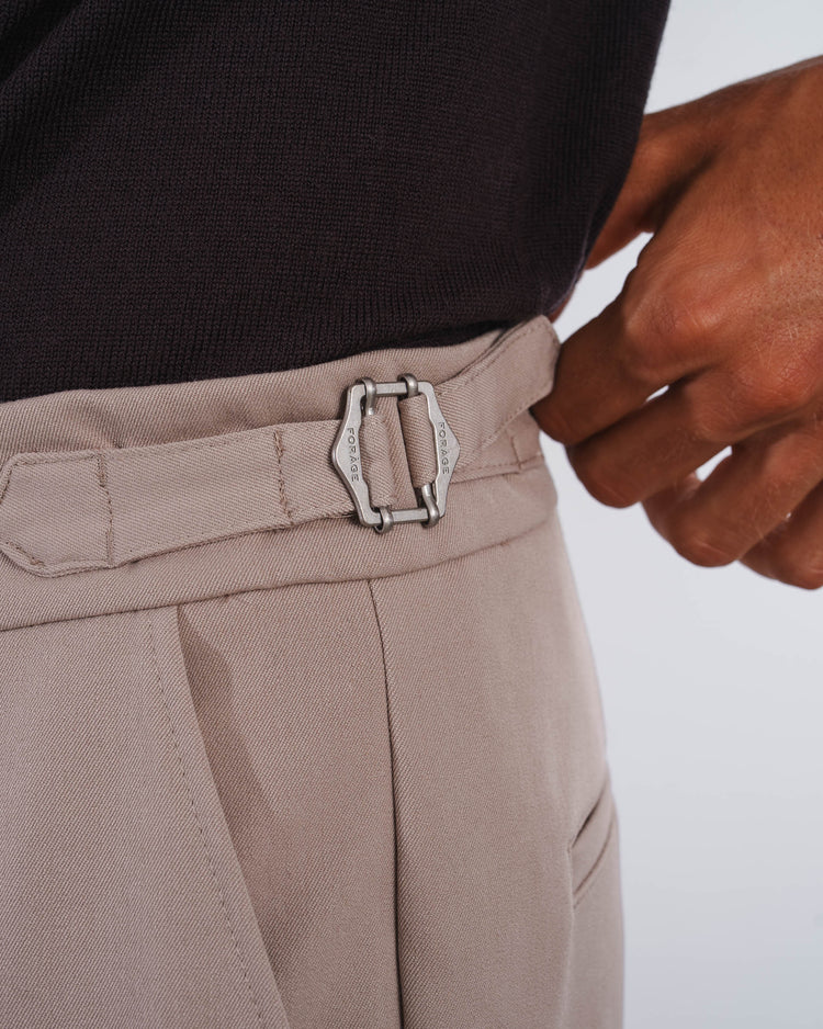 Buckle Suit Pants Tapered Fit (Oatmeal)