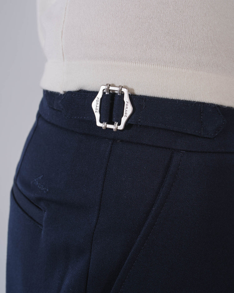 Buckle Suit Pants Tapered Fit (Navy)