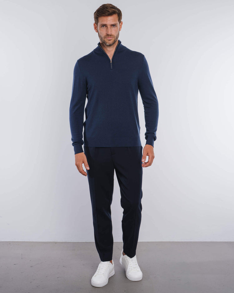 Merino Half-Zip (Dark Blue)