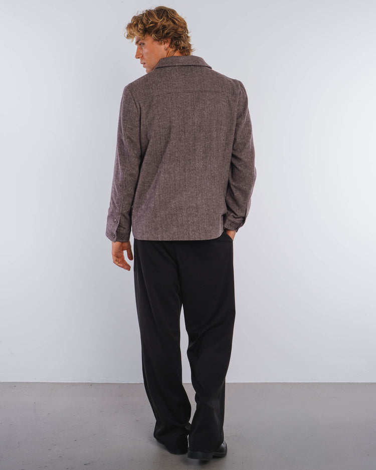 Field Wool Overshirt (Brown Herringbone)